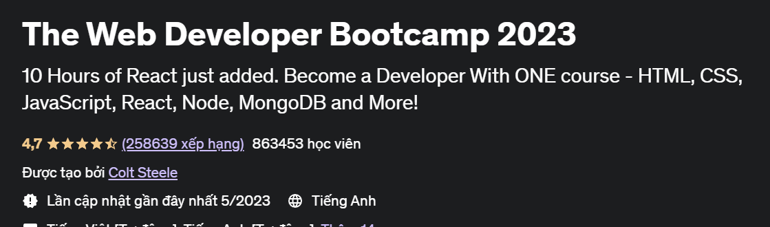 Web Developer Bootcamp 2023