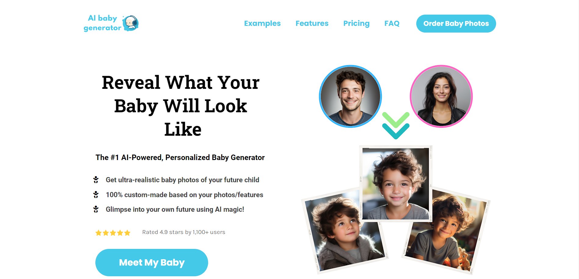 AI Baby GeneratorThe AI Baby Generator predicts a babys appearance