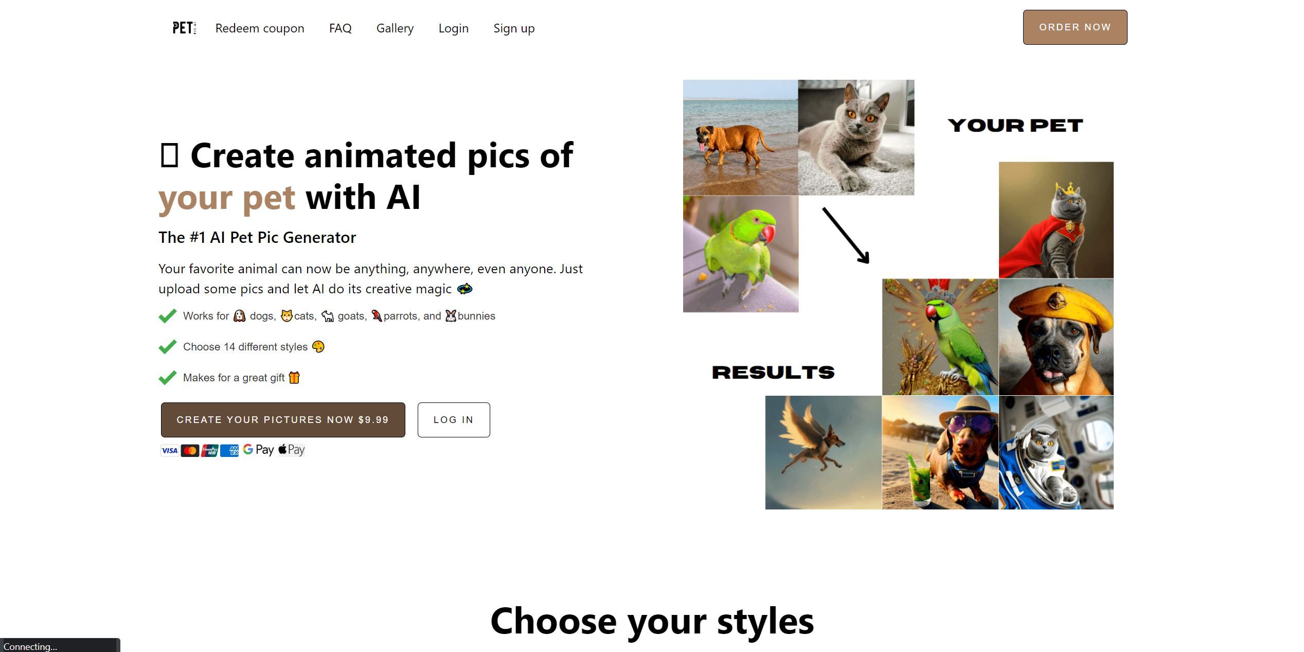 PetPicPetpicai is an AI powered pet picture generator for creating unique