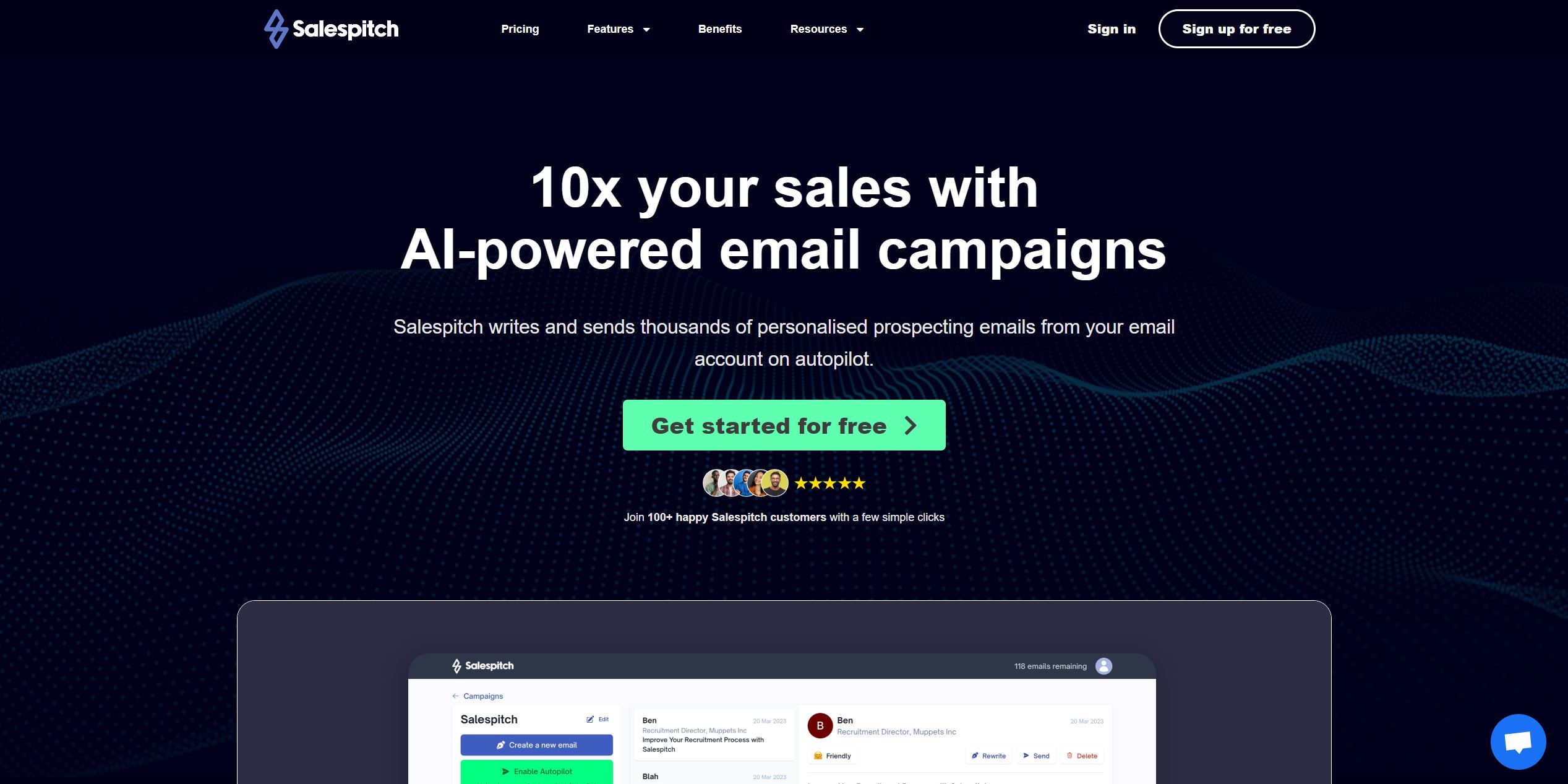 SalespitchSalespitch is an AI tool for efficient cold email writing