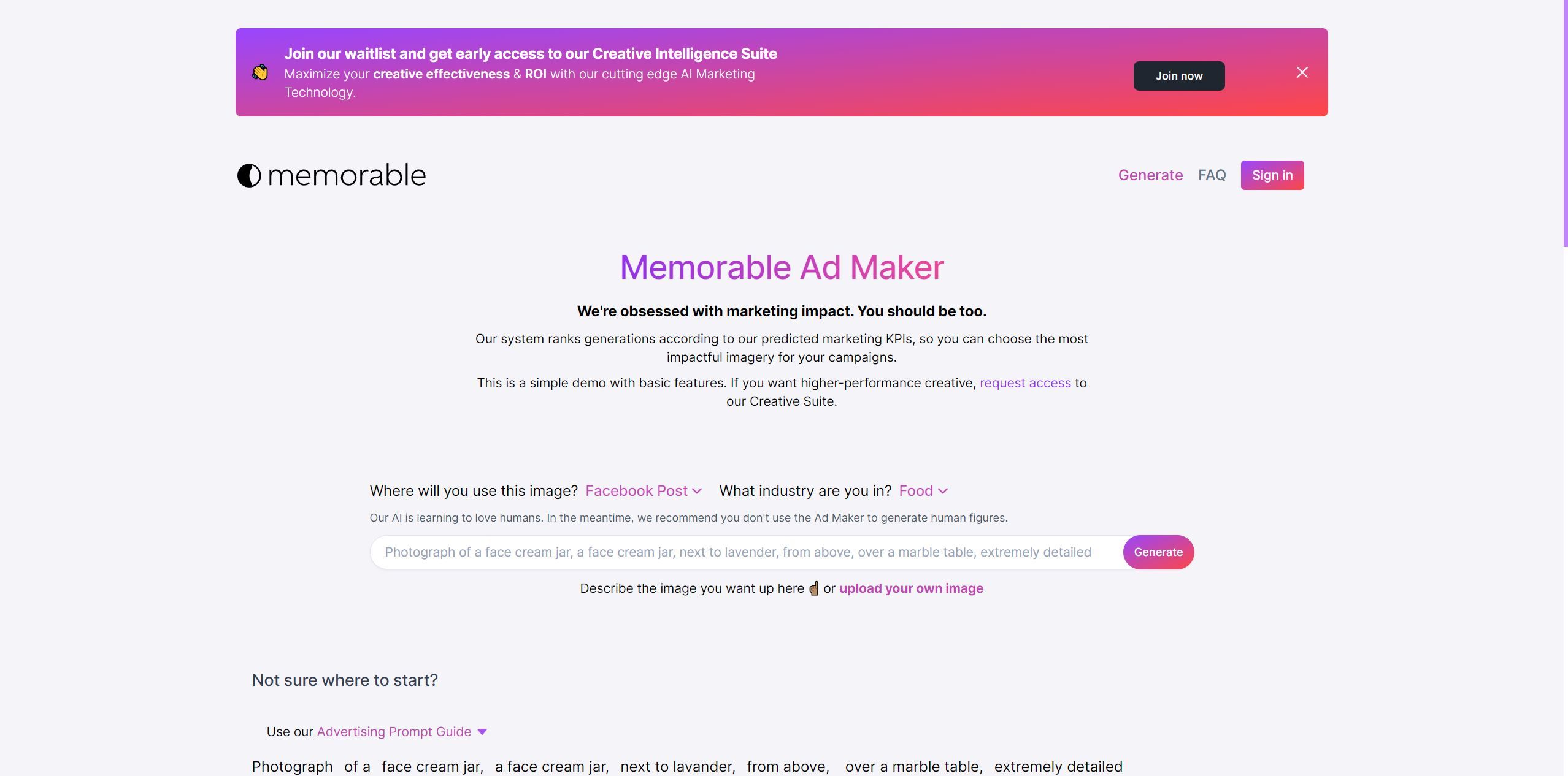 Memorable Ad MakerMemorable Ad Maker high impact ad creation using advanced